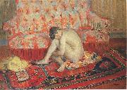 Henri Lebasque Prints, Nude on Red Carpet,